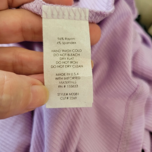 Publik Lavender Knit Short Sleeve Dress Crossover Neckline Ladies Small - Picture 6 of 6